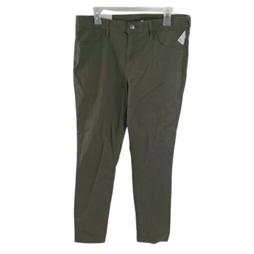 H&M Womens Skinny Ankle Jeans Regular Waist Stretch Olive Green W33 L33 Pants